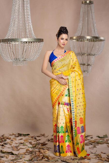 Mulberry Silk Mekhela Sador With Blouse Piece