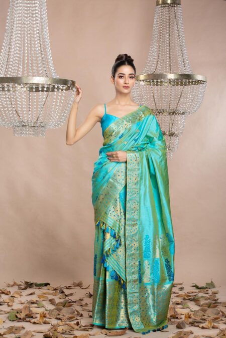 Mulberry Silk Mekhela Sador With Blouse Piece