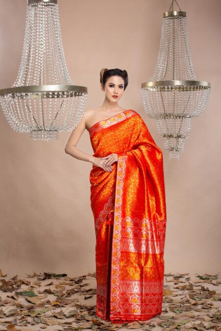 Mulberry Silk Mekhela Sador With Blouse Piece