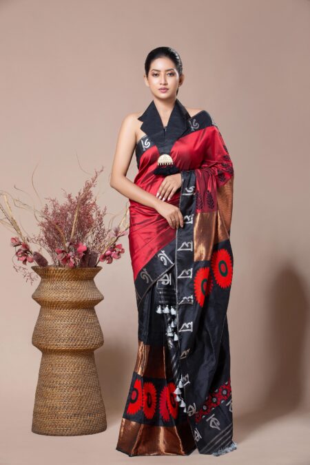 Mulberry Silk Mekhela Sador With Blouse Piece