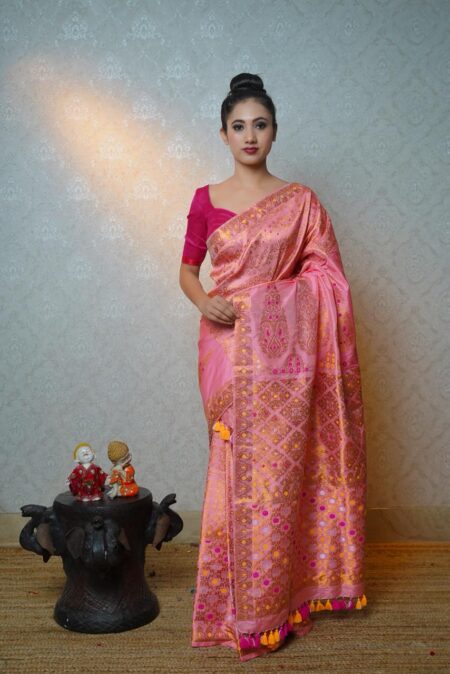 Mulberry Silk Mekhela Sador With Blouse Piece