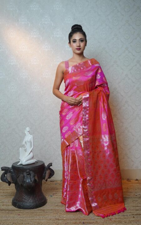 Mulberry Silk Mekhela Sador With Blouse Piece