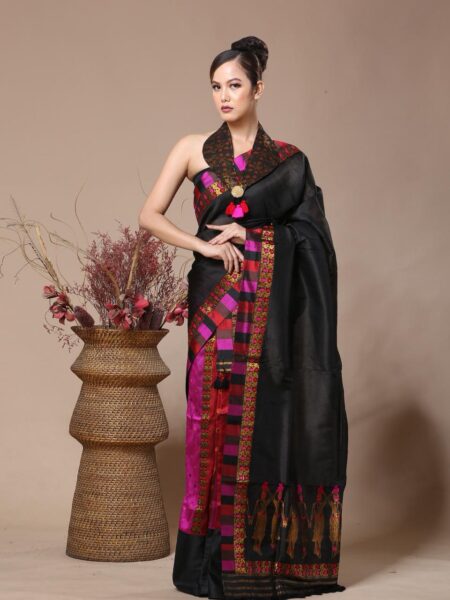 Mulberry Silk Mekhela Sador With Blouse Piece