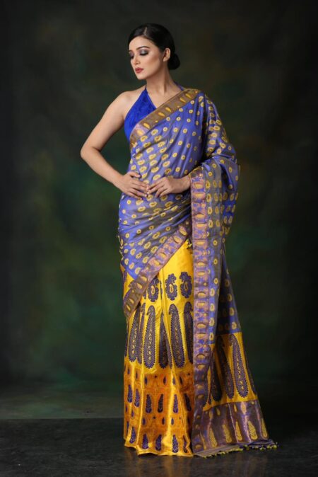 Mulberry Silk Mekhela Sador With Blouse Piece