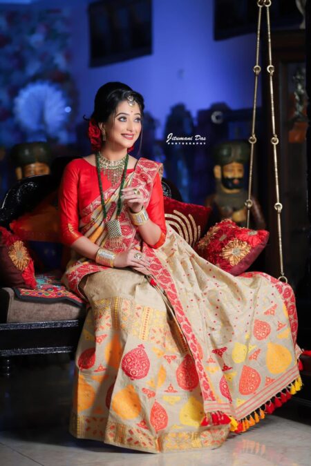 Muga Sardor Mekhela With Blouse Piece