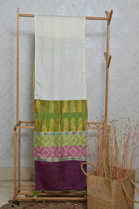 Green and Purple Embroidered Designer Stole