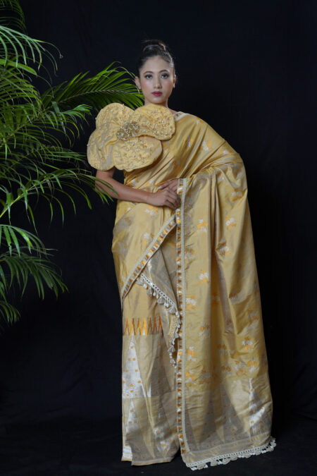 Mulberry silk mekhela chadar with Blouse piece