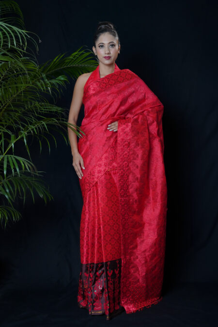 Mulberry silk mekhela chadar with Blouse piece