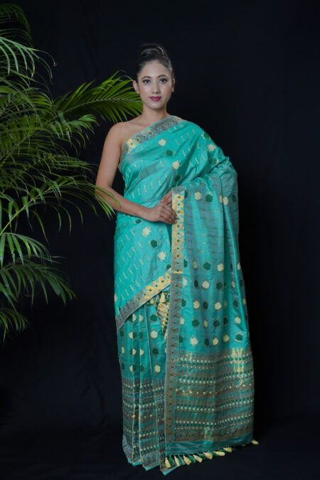 Mulberry silk mekhela chadar with Blouse piece