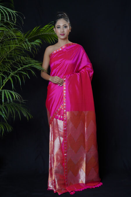 Mulberry silk mekhela chadar with Blouse piece