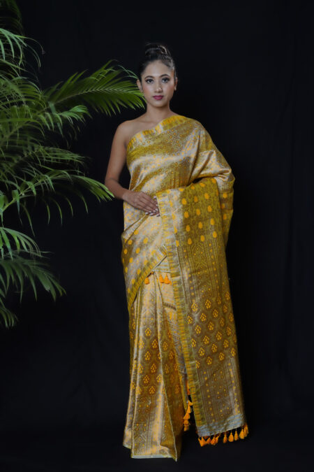 Mulberry silk mekhela chadar with Blouse piece