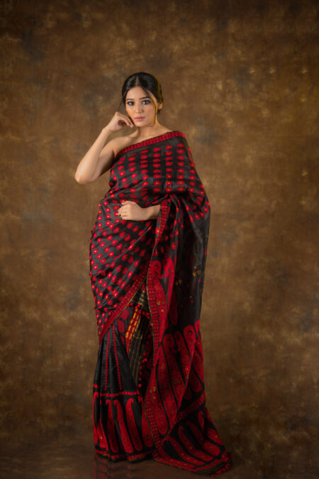 Mulberry silk mekhela chadar with Blouse piece