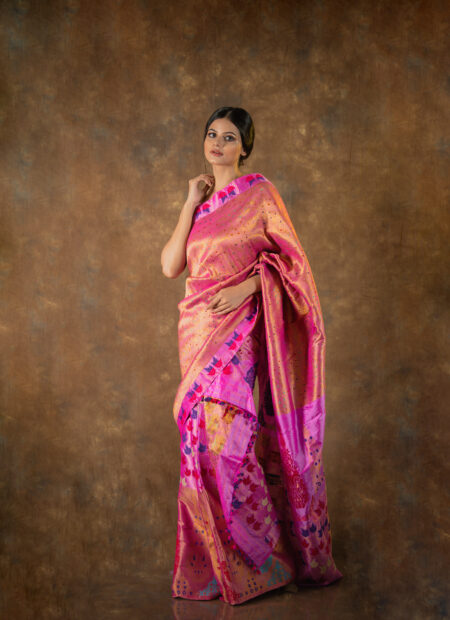 Mulberry silk mekhela chadar with Blouse piece