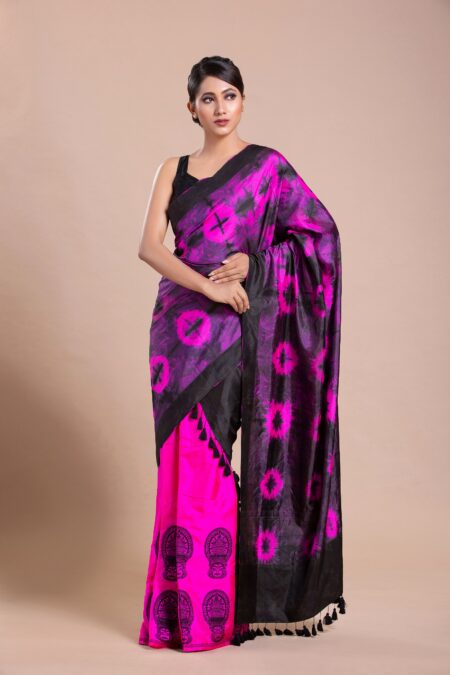 Mulberry silk mekhela chadar with Blouse piece