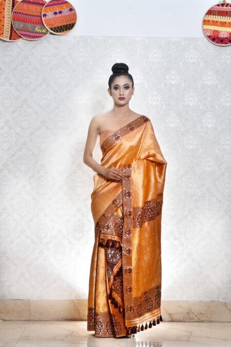 Mulberry silk mekhela chadar with Blouse piece