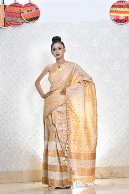 Tussar silk mekhela chadar with Blouse piece