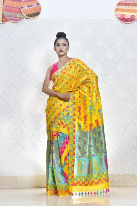 Mulberry silk mekhela chadar with Blouse piece