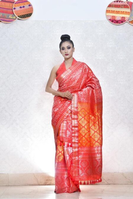 Mulberry silk mekhela chadar with Blouse piece