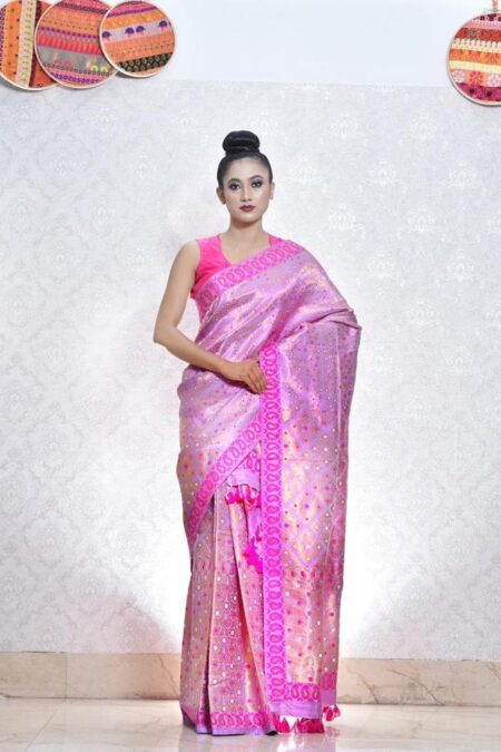 Mulberry silk mekhela chadar with Blouse piece