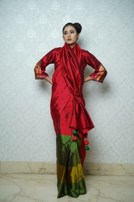 Mulberry silk saree with blouse piece