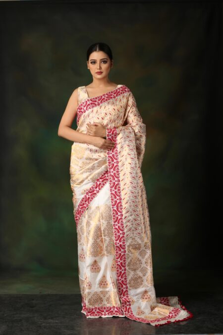 Mulberry silk Mekhela Sador with Blouse piece