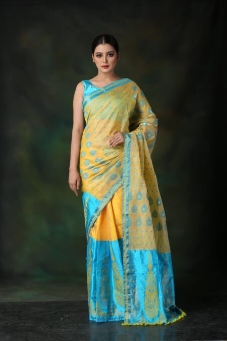 Mulberry silk Mekhela Sador with Blouse piece