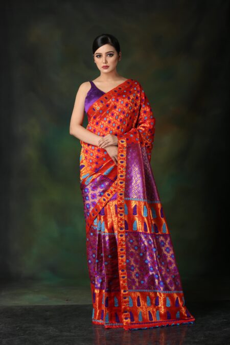 Mulberry silk Mekhela Sador with Blouse piece