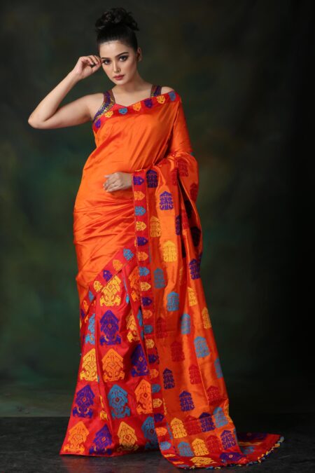 Mulberry silk Mekhela Sador with Blouse piece