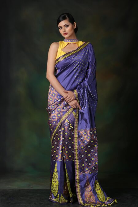 Mulberry silk Mekhela Sador with Blouse piece