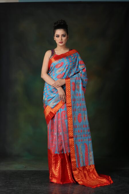 Mulberry silk Mekhela Sador with Blouse piece