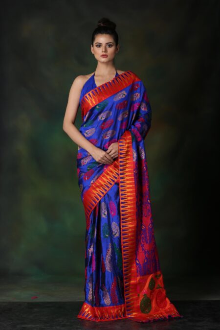 Mulberry silk Mekhela Sador with Blouse piece