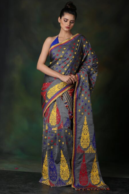 Mulberry silk Mekhela Sador with Blouse piece