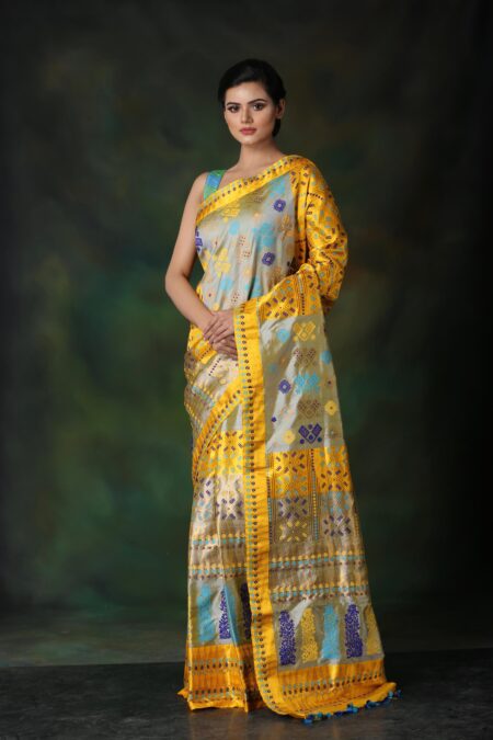 Mulberry silk Mekhela Sador with Blouse piece
