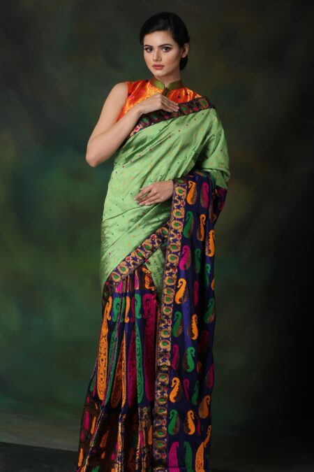 Mulberry silk Mekhela Sador with Blouse piece