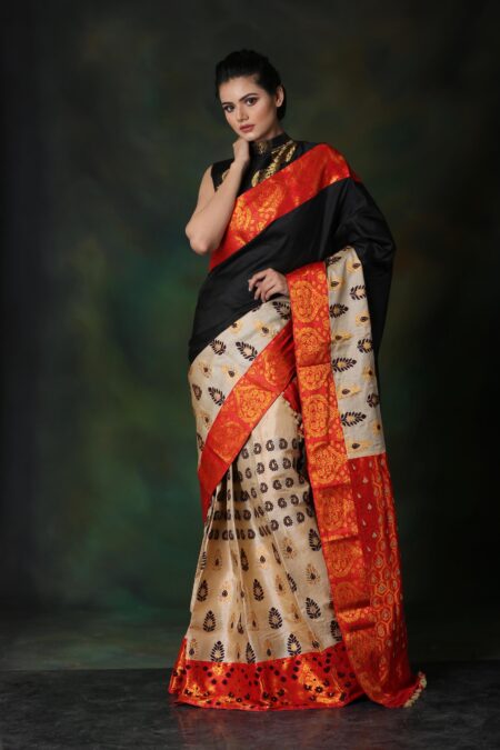 Mulberry silk Mekhela Sador with Blouse piece