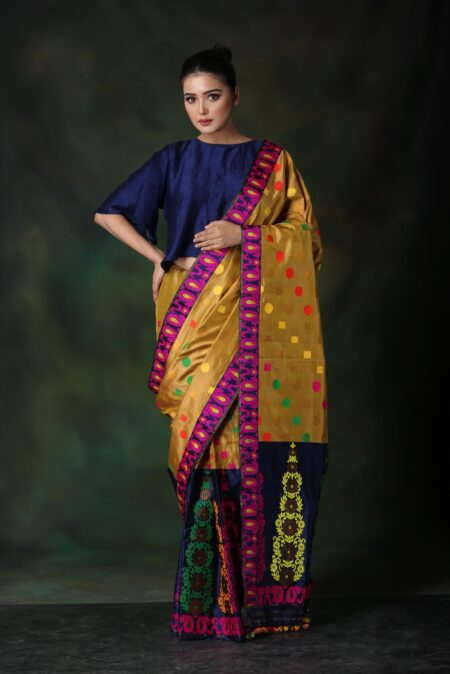 Mulberry silk Mekhela Sador with Blouse piece