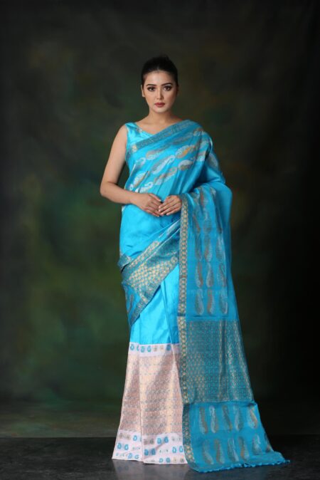 Mulberry silk Mekhela Sador with Blouse piece