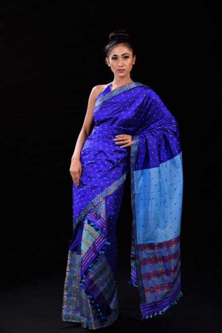 Mulberry silk mekhela chadar with Blouse piece