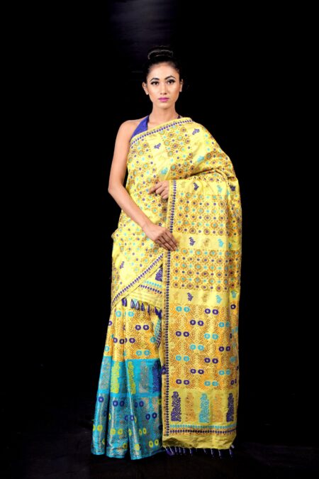 Mulberry silk mekhela chadar with Blouse piece
