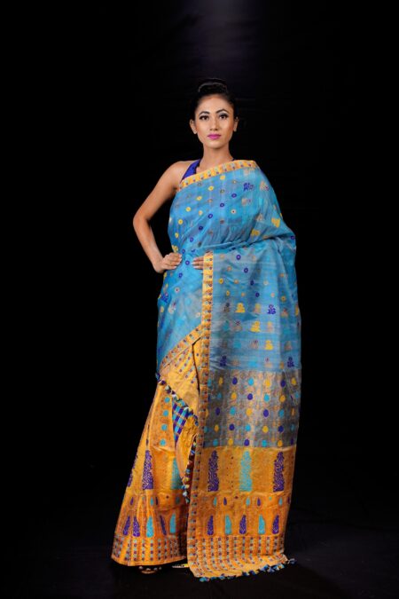 Mulberry silk mekhela chadar with Blouse piece