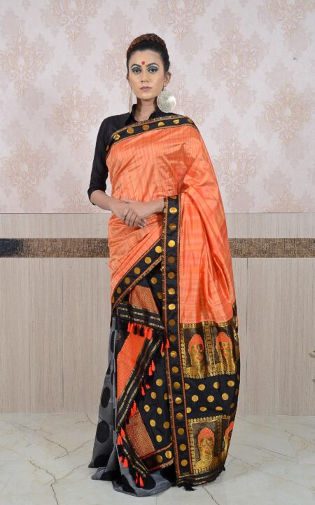 Mulberry silk mekhela chadar with Blouse piece