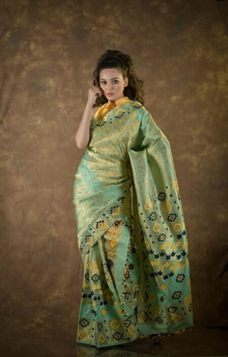 Mulberry silk mekhela chadar with Blouse piece