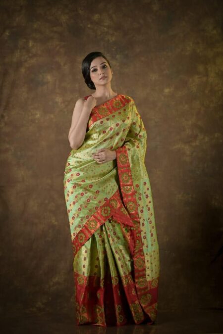 Mulberry silk mekhela chadar with Blouse piece