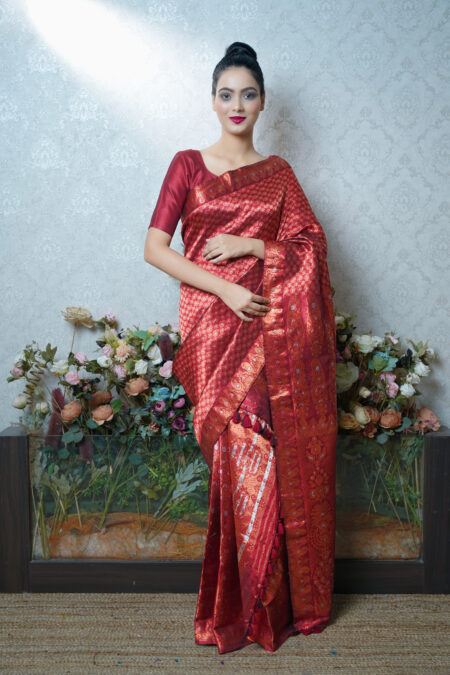 mulberry silk mekhela chadar with Blouse piece