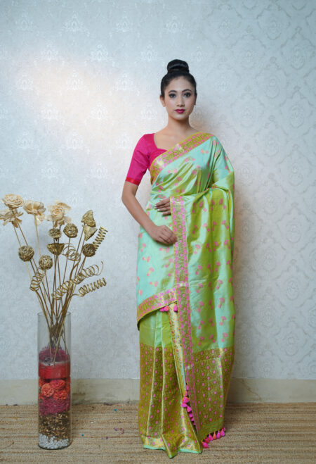 mulberry silk mekhela chadar with Blouse piece