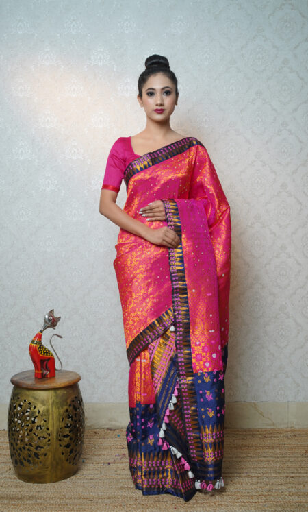 mulberry silk mekhela chadar with Blouse piece