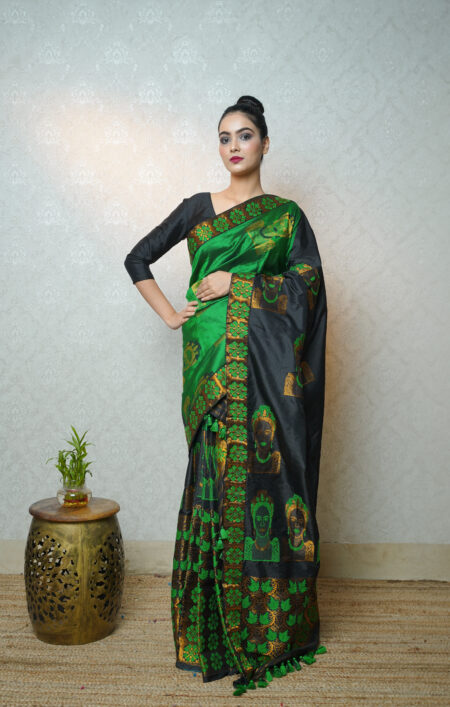 Mulberry silk mekhela chadar with Blouse piece