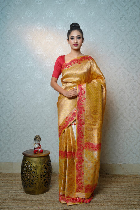 Mulberry silk mekhela chadar with Blouse piece