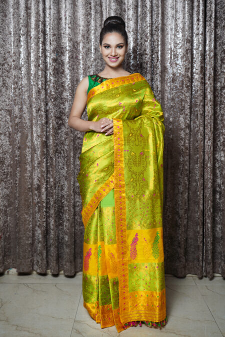 Mulberry silk mekhela chadar with Blouse piece