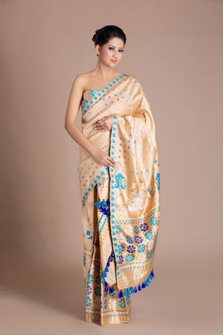 Tussar silk Mekhela Chadar with Blouse piece